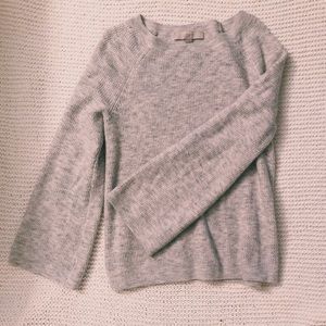 Flute sleeve loft grey Marled sweater